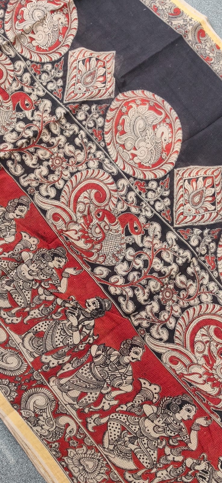 Kalamkari kota cotton saree-XG53 - Image 4