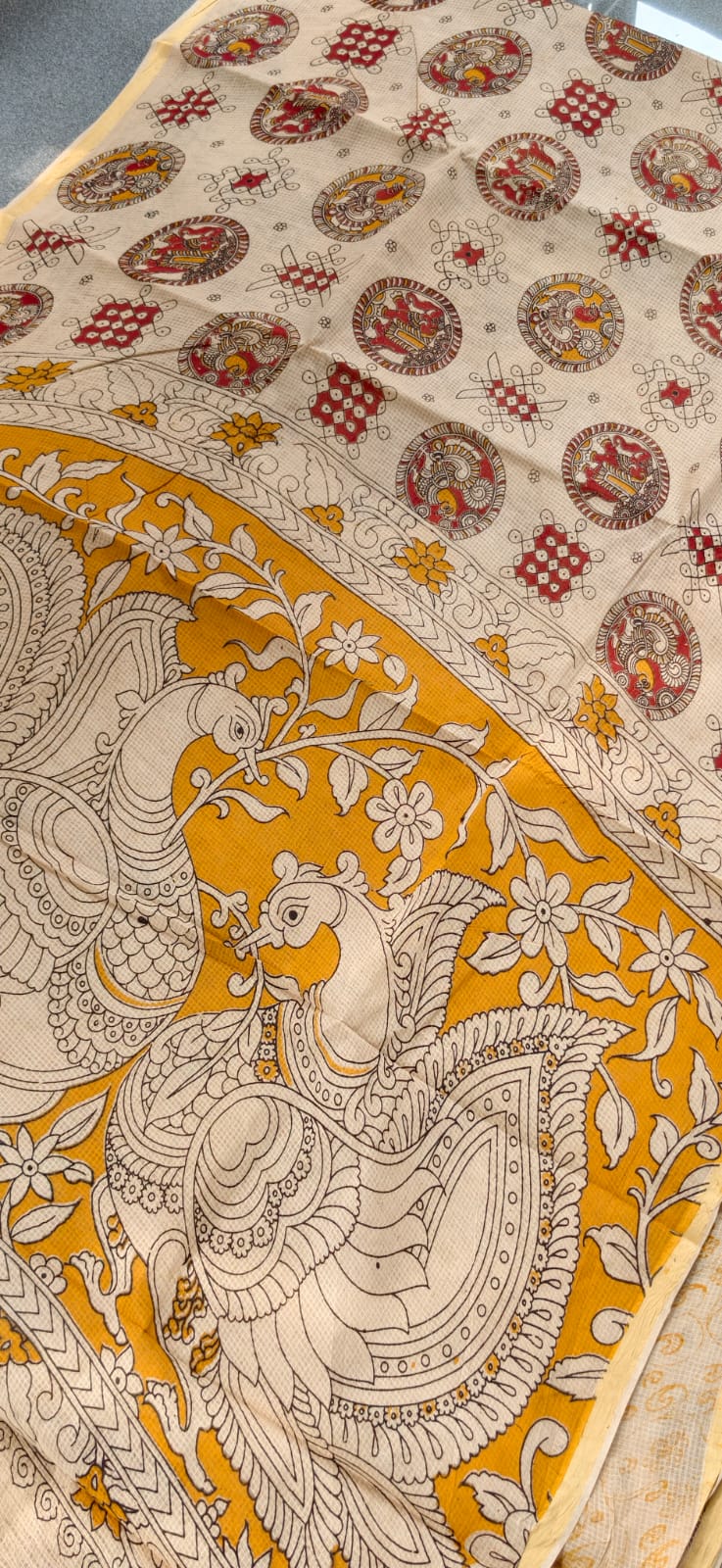 Kalamkari kota cotton saree-XG55 - Image 2