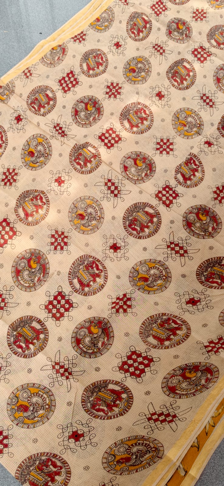 Kalamkari kota cotton saree-XG55 - Image 3