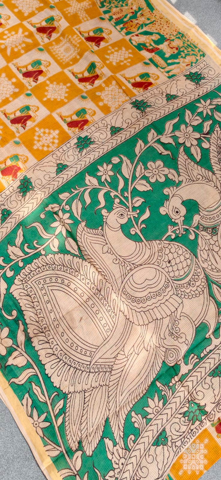 Kalamkari kota cotton saree-XG56 - Image 2