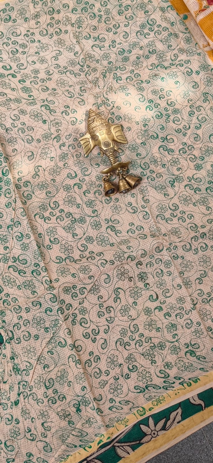 Kalamkari kota cotton saree-XG56 - Image 4