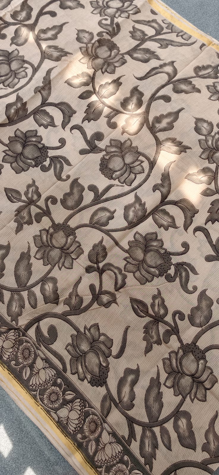 Kalamkari kota cotton saree-XG59 - Image 3