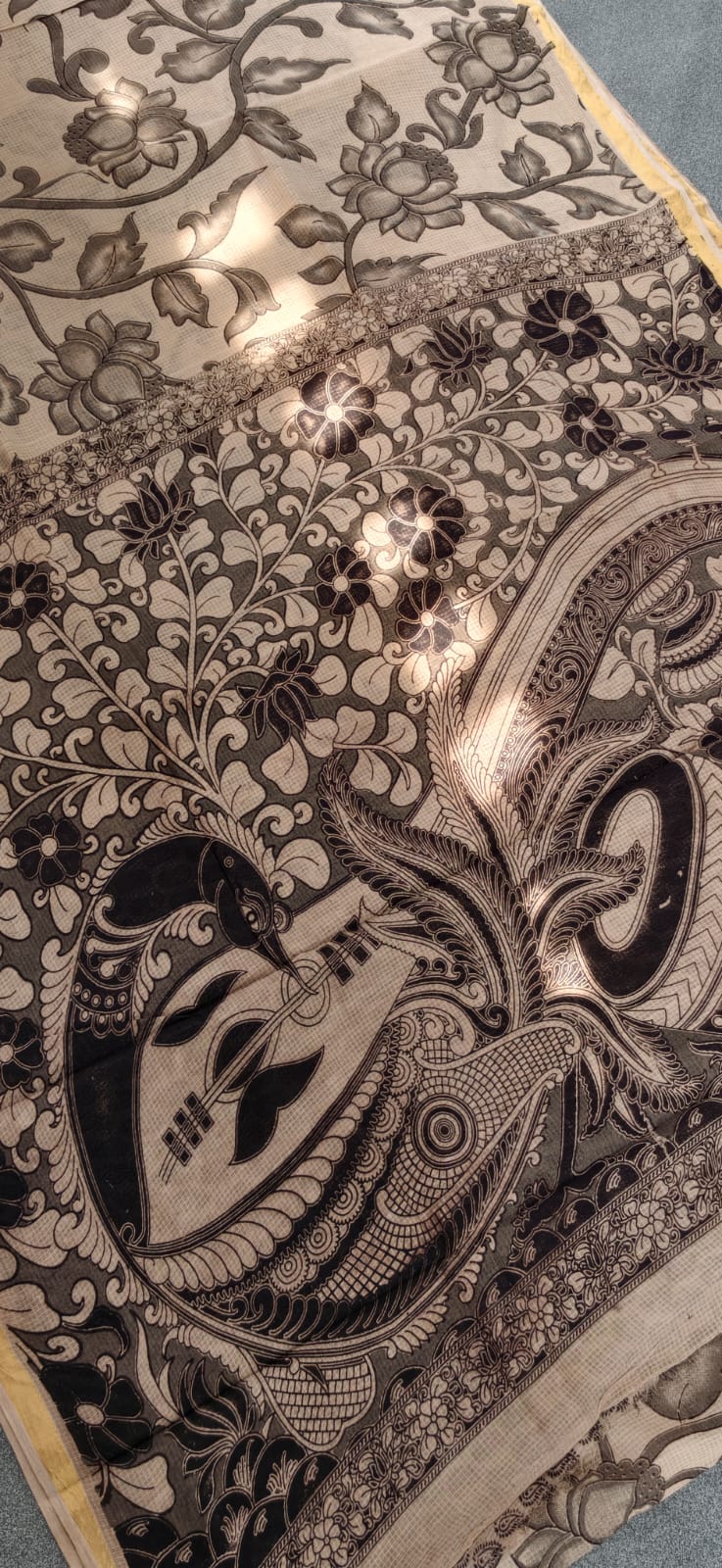 Kalamkari kota cotton saree-XG59 - Image 2