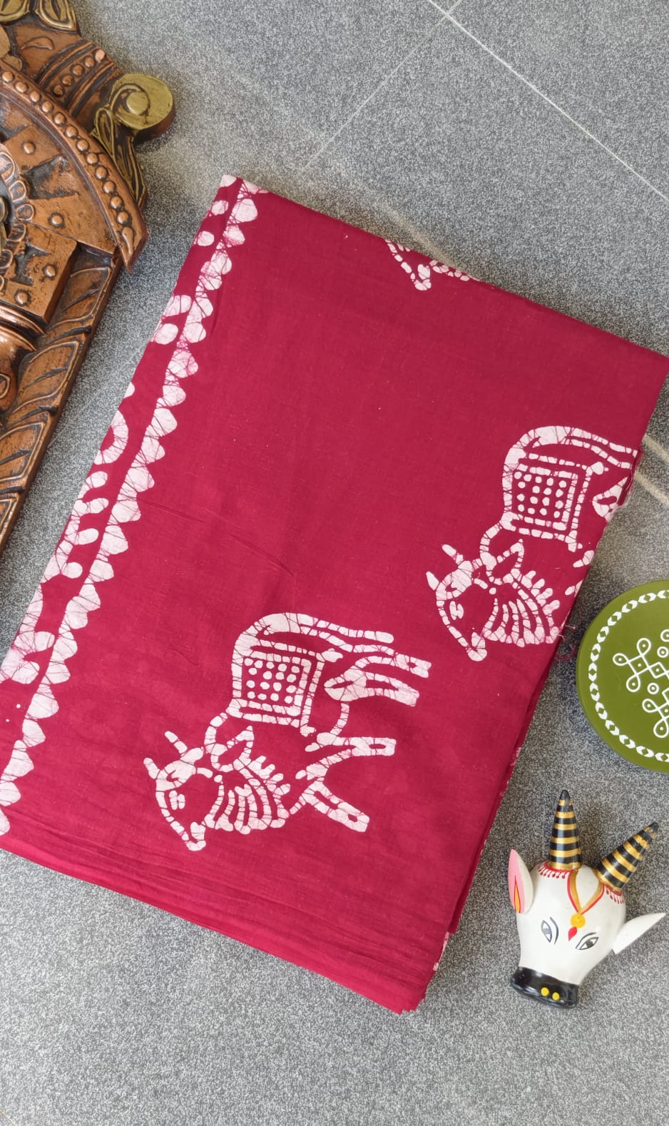 Handblock jaipur cotton saree-MK2