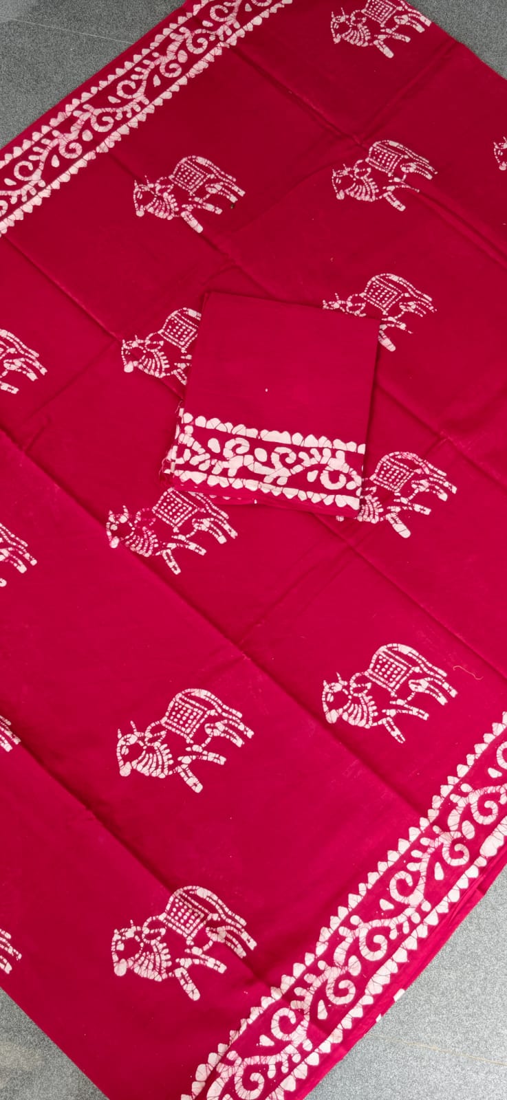Handblock jaipur cotton saree-MK2 - Image 2