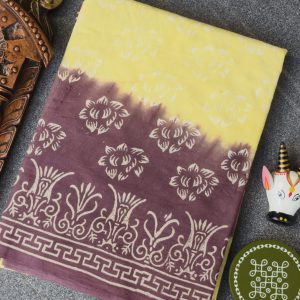 Handblock jaipur cotton saree-MK7