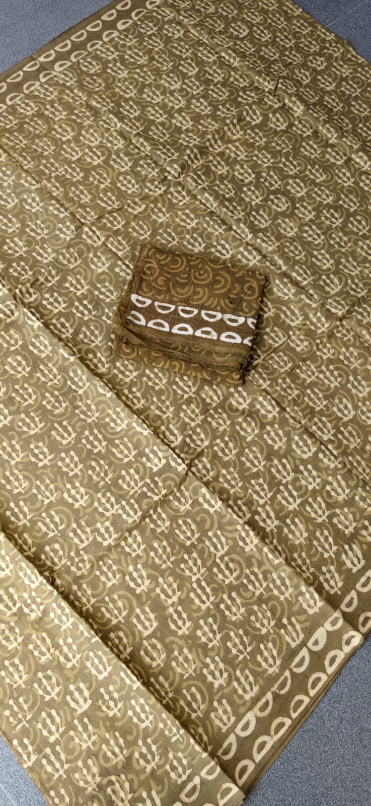 Handblock jaipur cotton saree-MK13 - Image 3