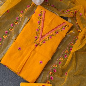 Premium kota doria embroidery salwar-HO16