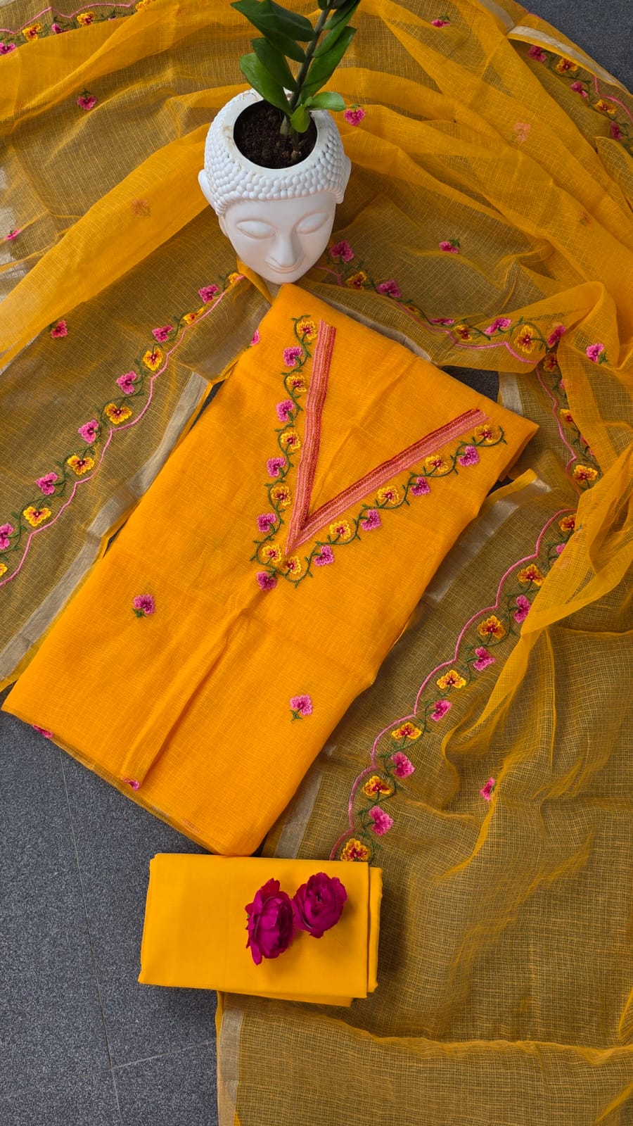 Premium kota doria embroidery salwar-HO16