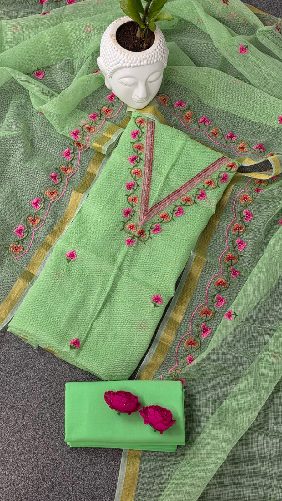 Premium kota doria embroidery salwar-HO19