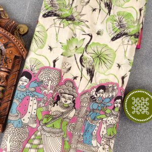 Pure chennuri silk kalamkari saree with nizam border-KH12
