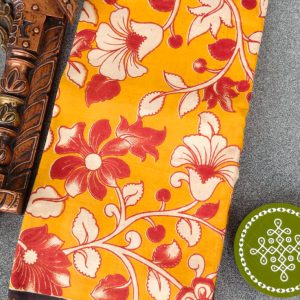 Pure chennuri silk kalamkari saree with nizam border-KH20