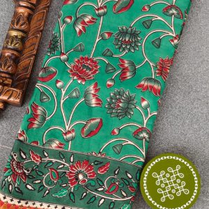 Pure chennuri silk kalamkari saree with nizam border-KH27