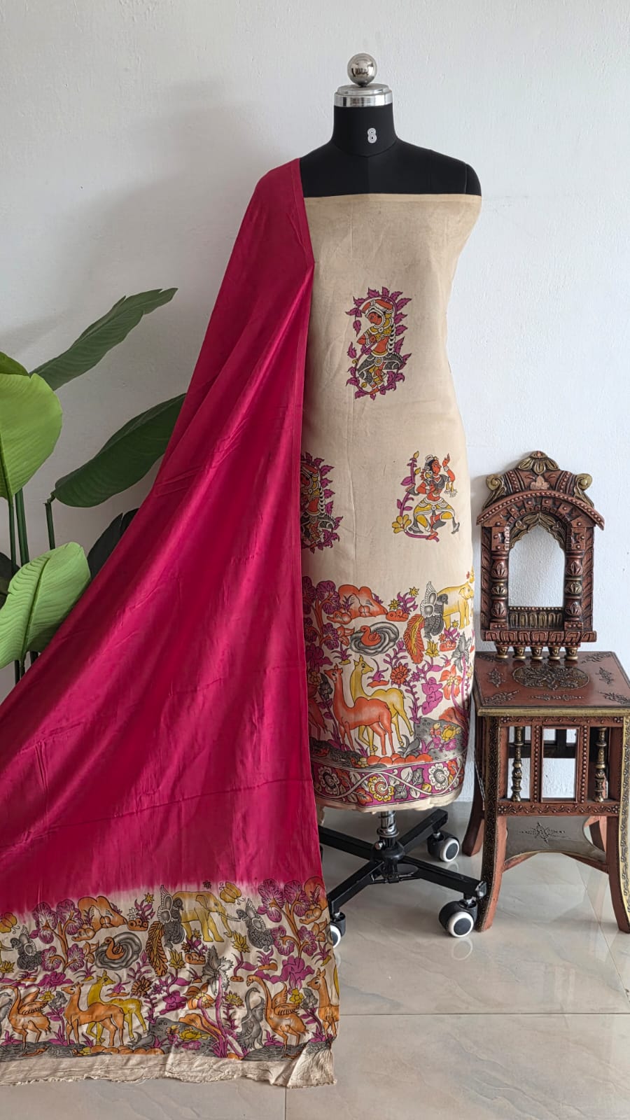 Penkalamkari inspired chennuri silk salwar set-SV4 - Image 2