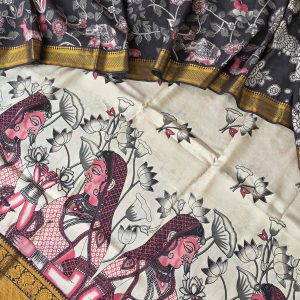 Kanchi Border chennuri silk kalamkari salwar-KX1