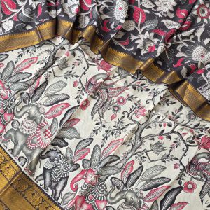 Kanchi Border chennuri silk kalamkari salwar-KX3