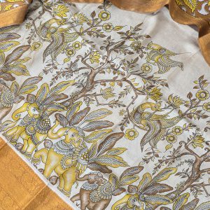 Chennuri silk kanchi border kalamkari salwar-KX11