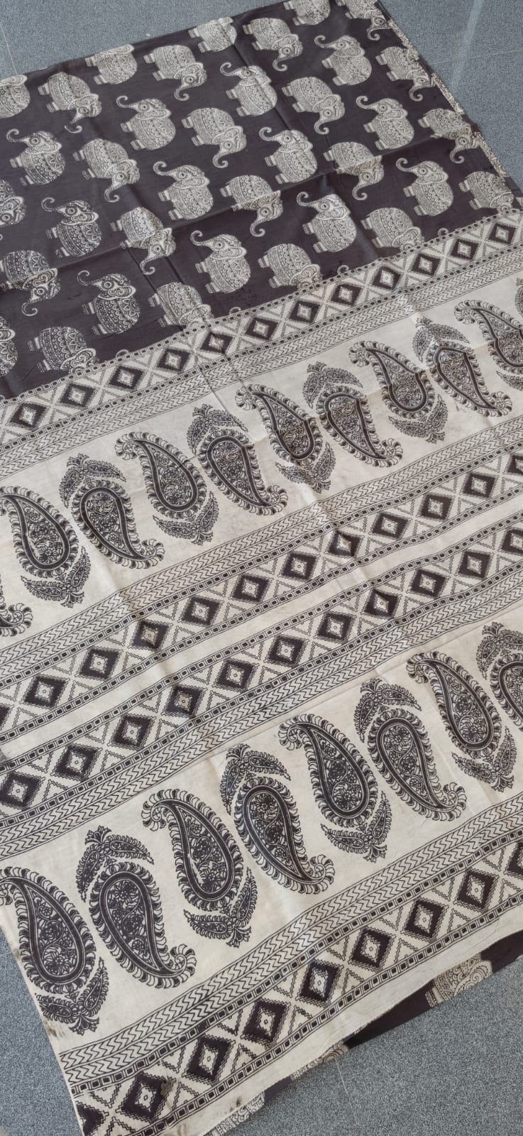 Kalamkari cotton saree-JV98 - Image 2