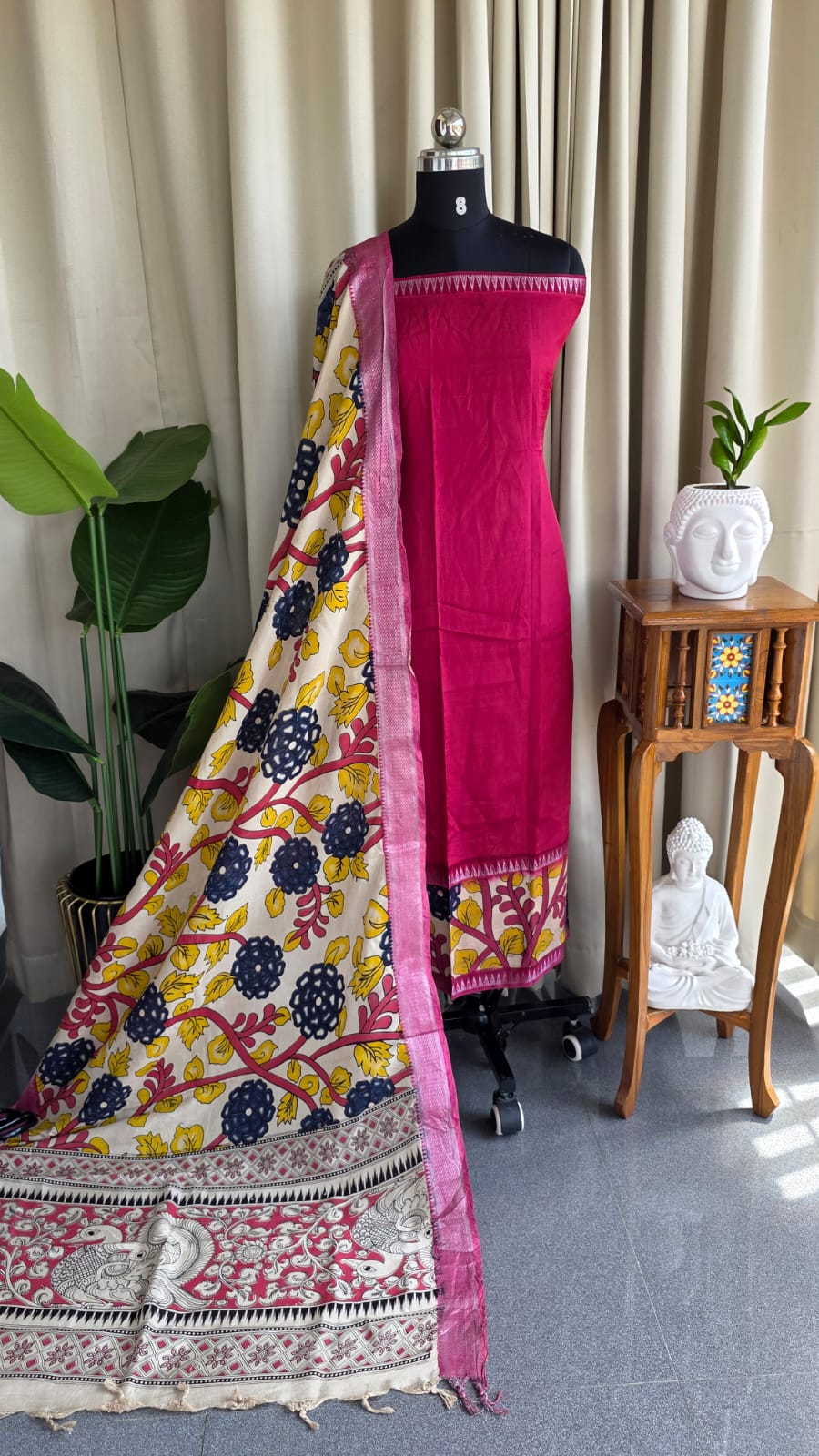 Gap border kalamkari Mangalagiri silk salwar (2.5)-GD7 - Image 2