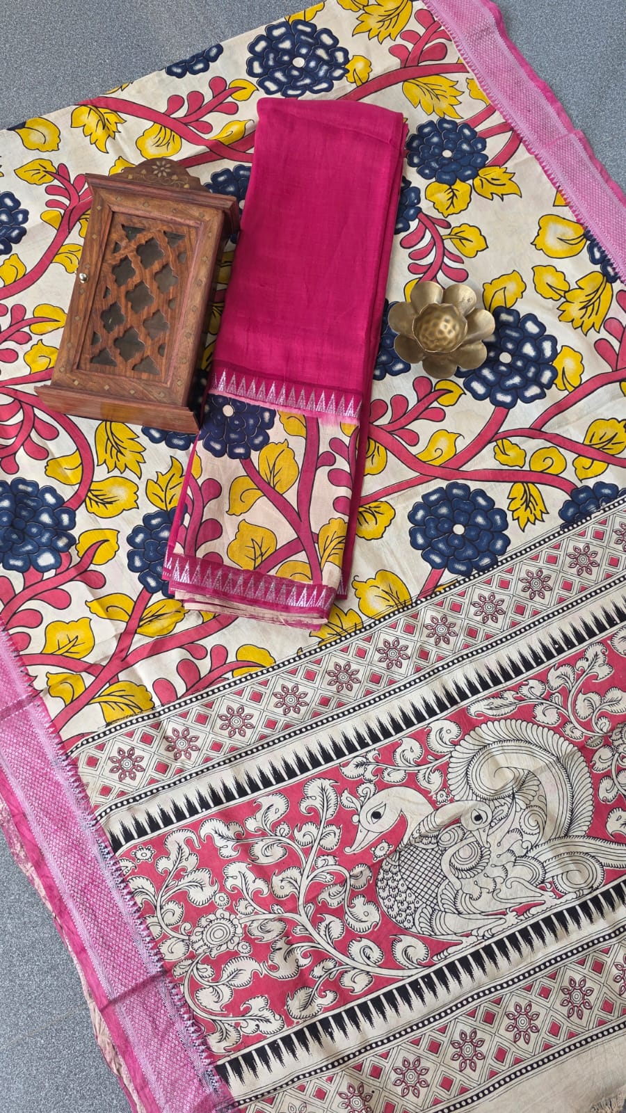 Gap border kalamkari Mangalagiri silk salwar (2.5)-GD7
