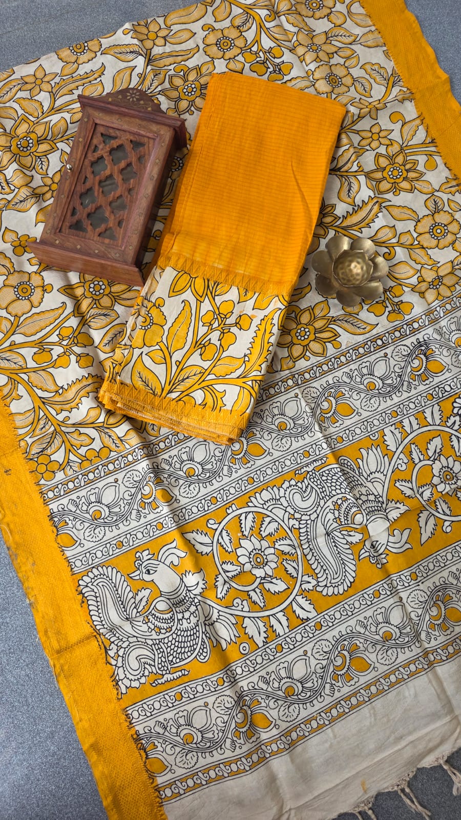 Gap border kalamkari Mangalagiri silk salwar salwar(3m)-GD6