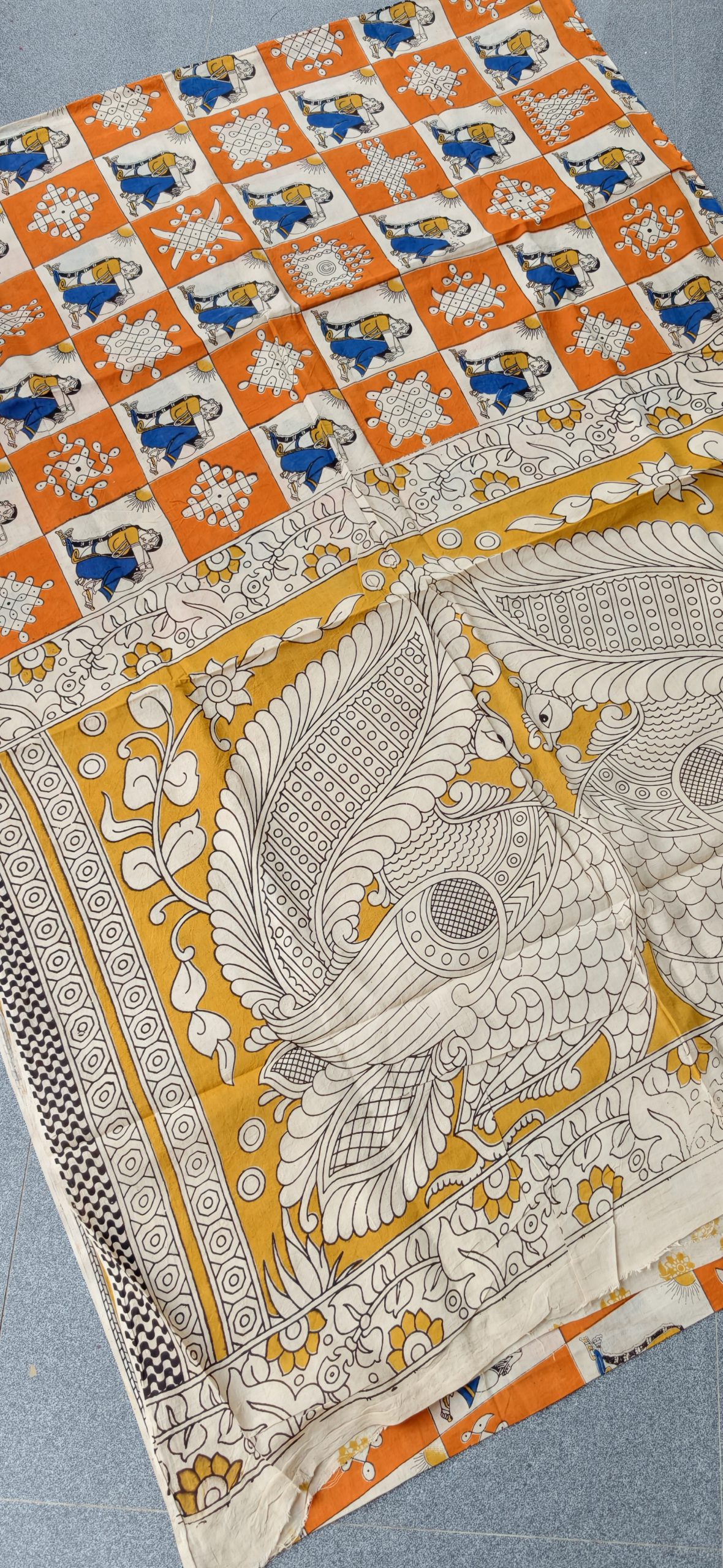 kalamkari cotton saree-TH44 - Image 3