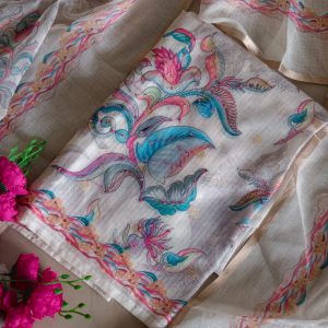 Premium kota linen suit with hand embroidery-ZW116
