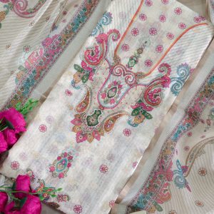 Premium kota linen suit with hand embroidery-ZW108