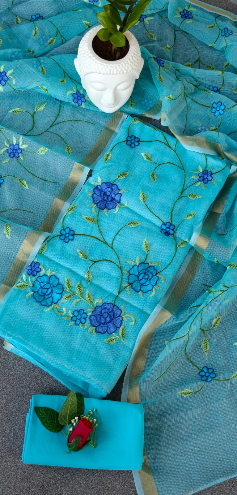 Premium kota doria embroidery salwar-HO90