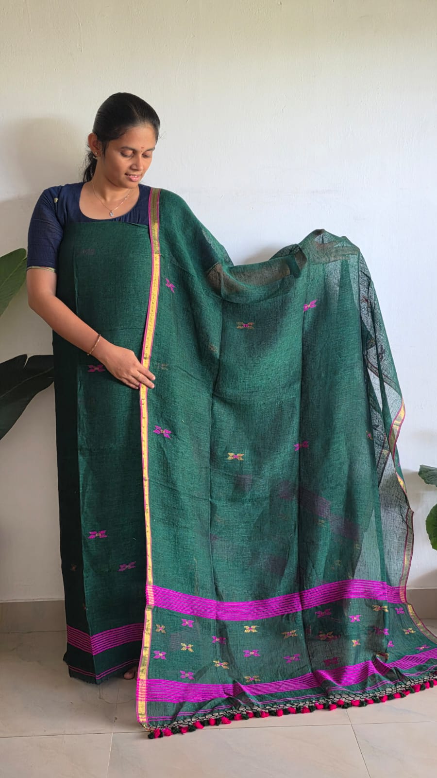 Premium handwoven linen salwar-WN151