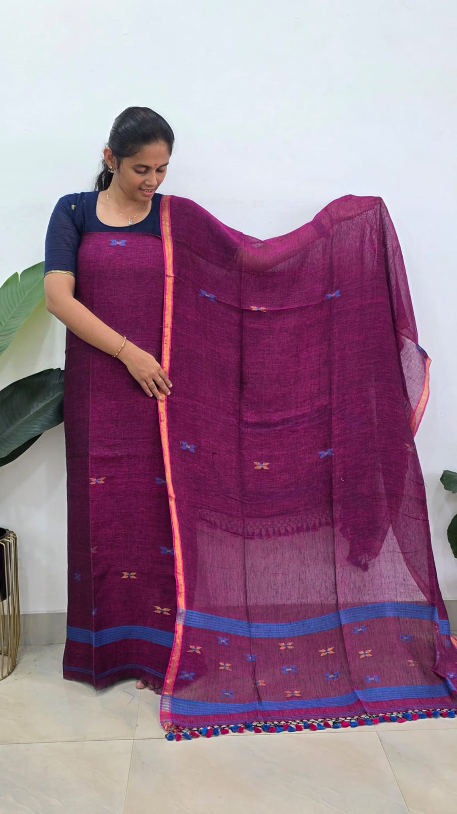Premium handwoven linen salwar-WN153