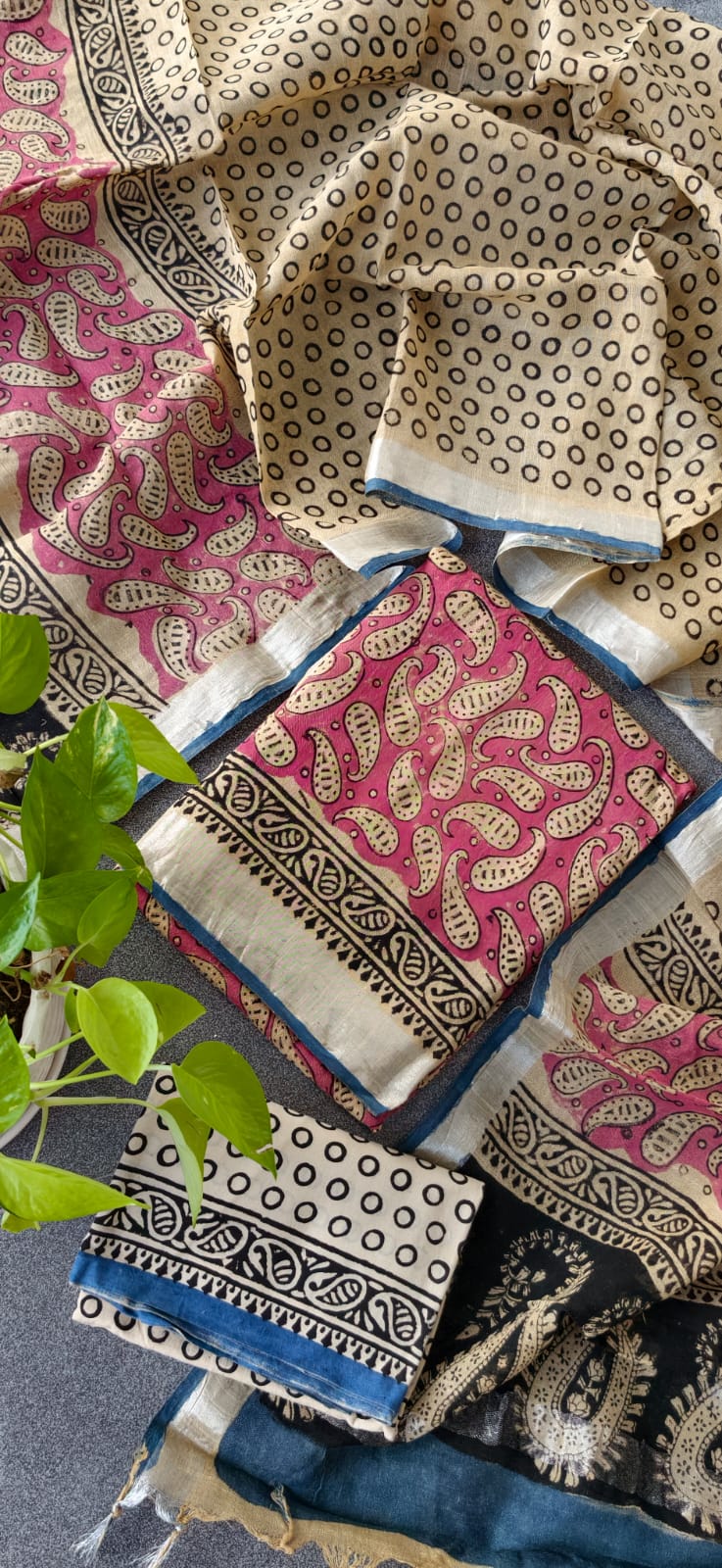 Handblock jaipur linen salwar-YJ14