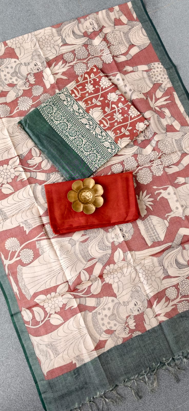 Kalamkari inspired tissue silk salwar-RB6