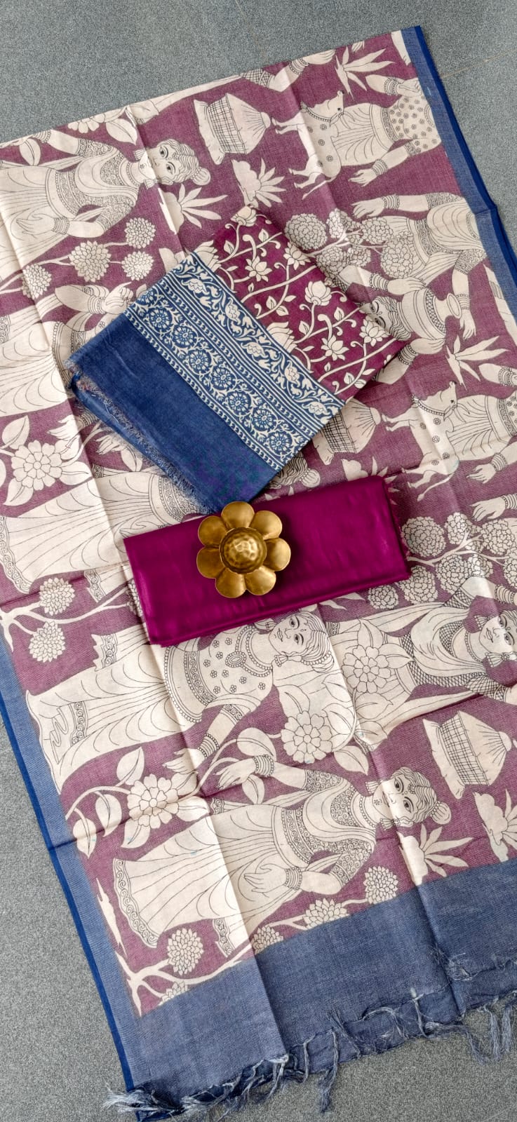 Kalamkari inspired tissue silk salwar-RB5