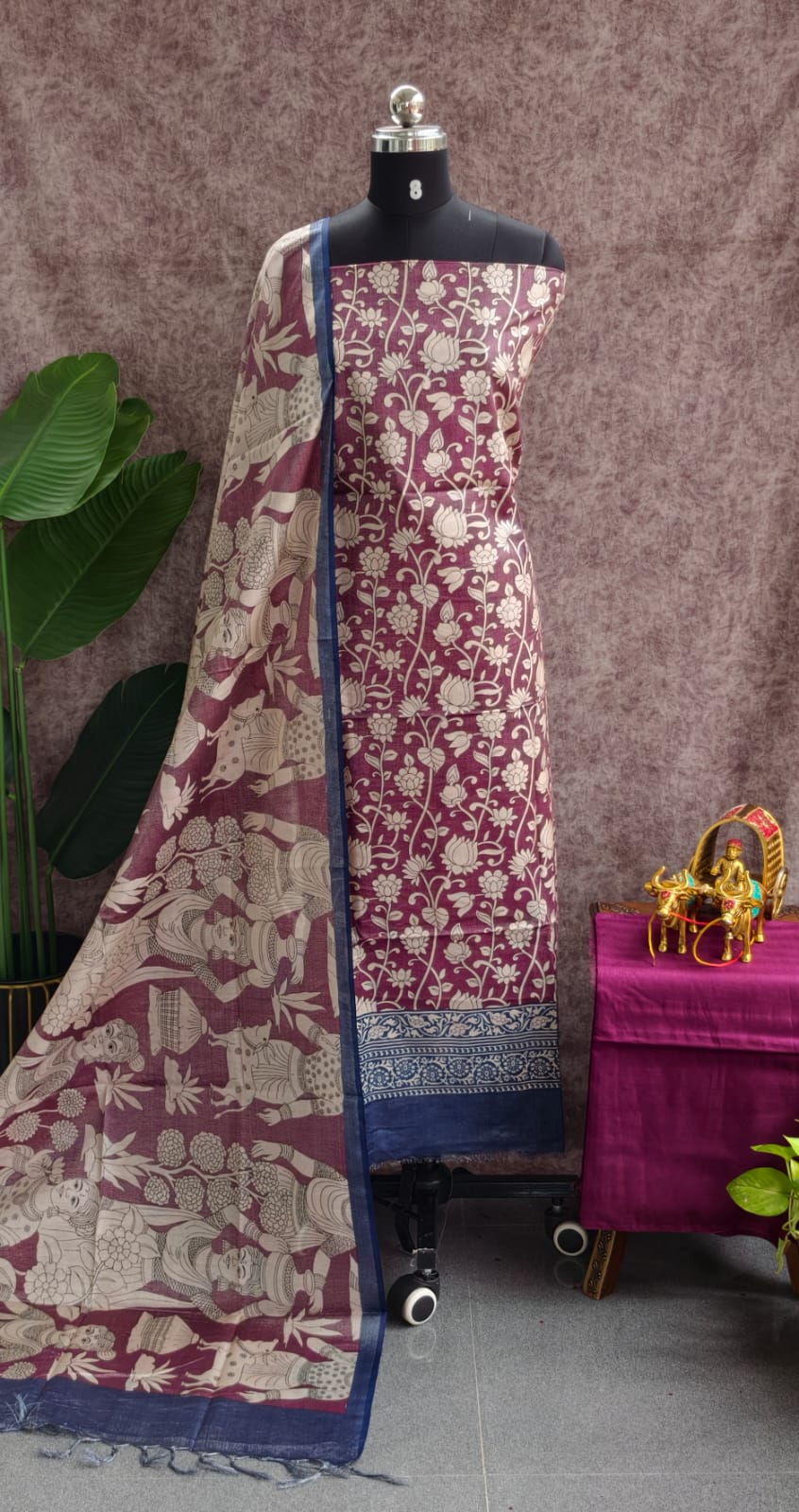 Kalamkari inspired tissue silk salwar-RB5 - Image 3