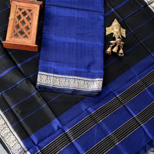 Handloom Mangalagiri pattu salwar(Navy blue)-UJ1