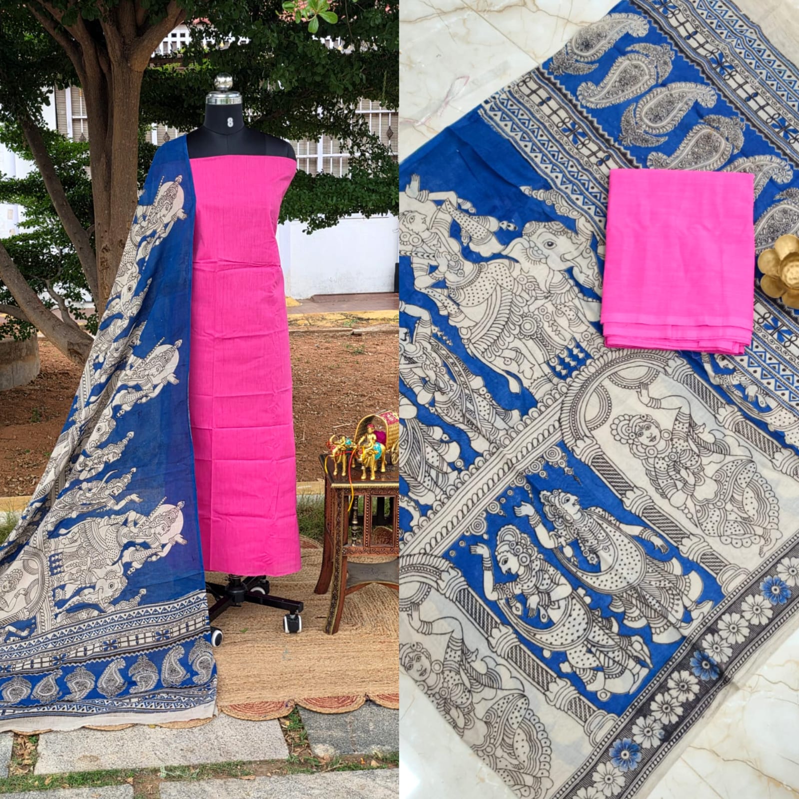 Kalamkari cotton 2 pcs set-YF9
