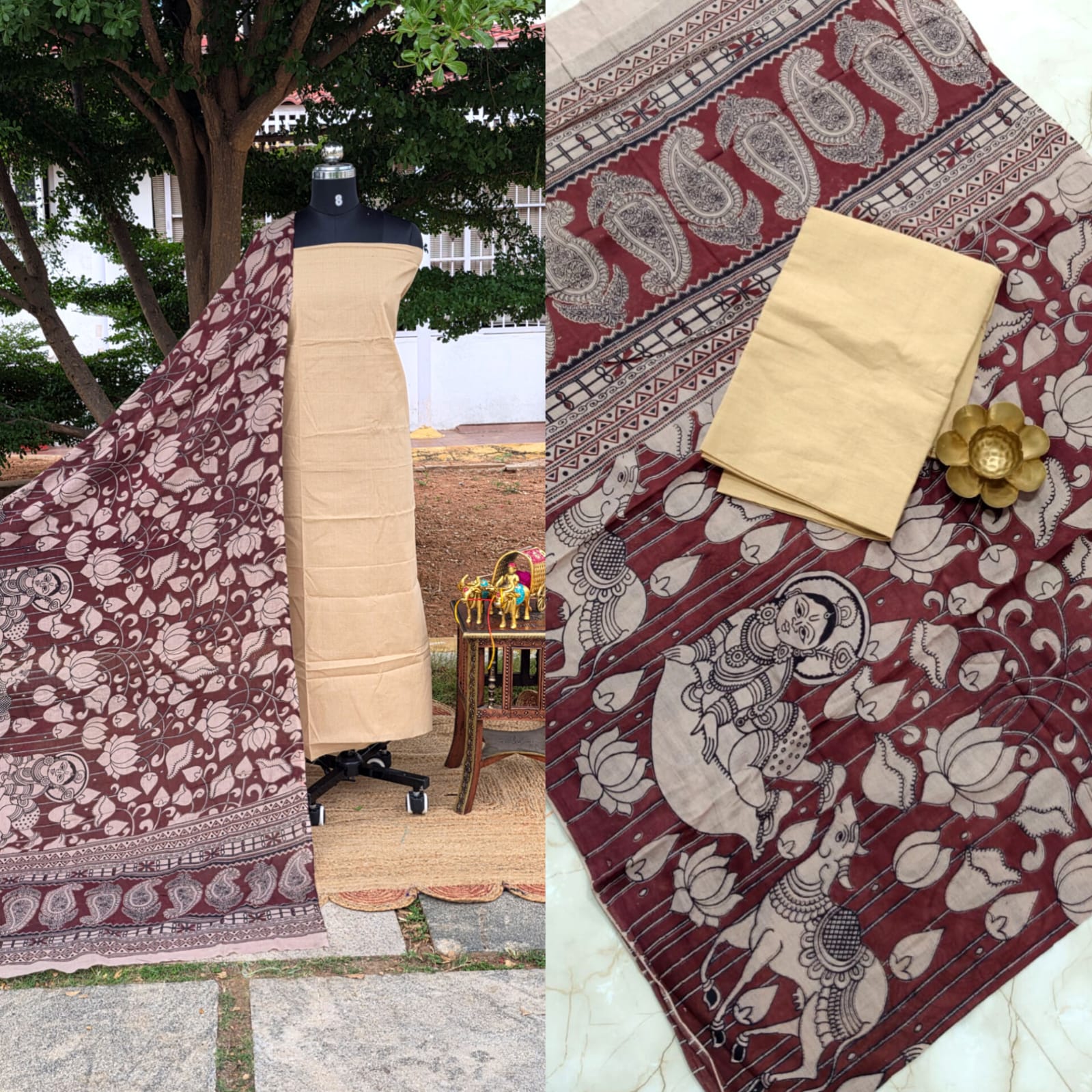 Kalamkari cotton 2 pcs set-YF13