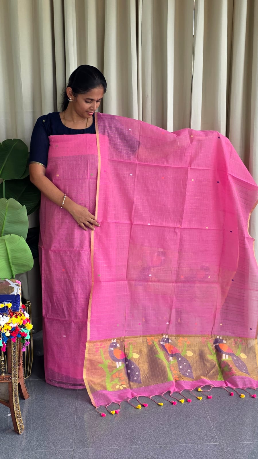 Premium handwoven muslin checks salwar-WN190
