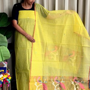 Premium Handwoven muslin checks salwar-WN189