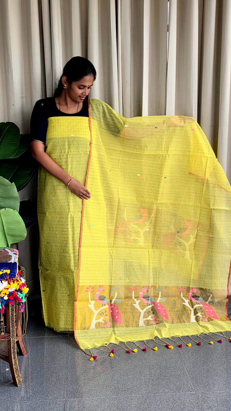 Premium Handwoven muslin checks salwar-WN189