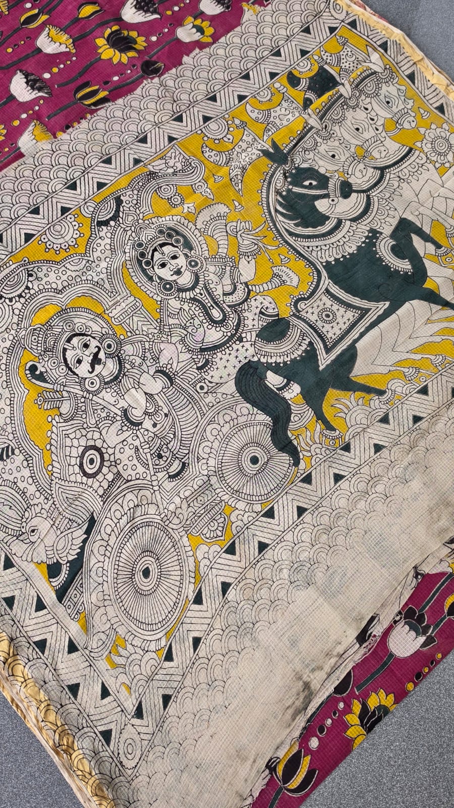 Kalamkari kota cotton saree-XG78 - Image 2