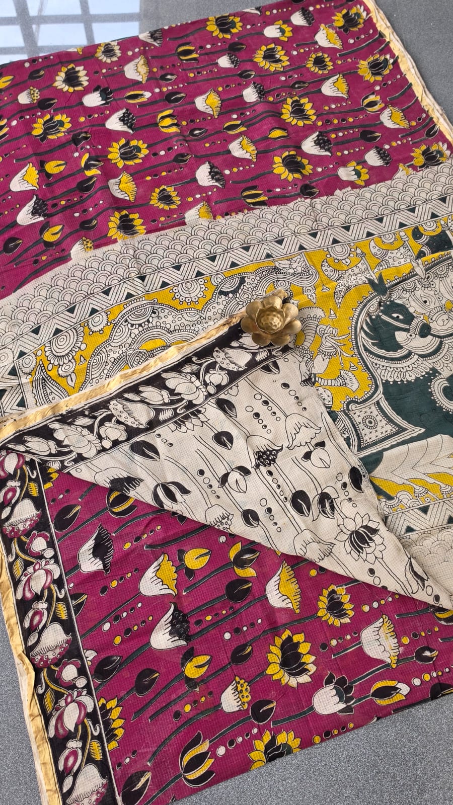 Kalamkari kota cotton saree-XG78 - Image 3