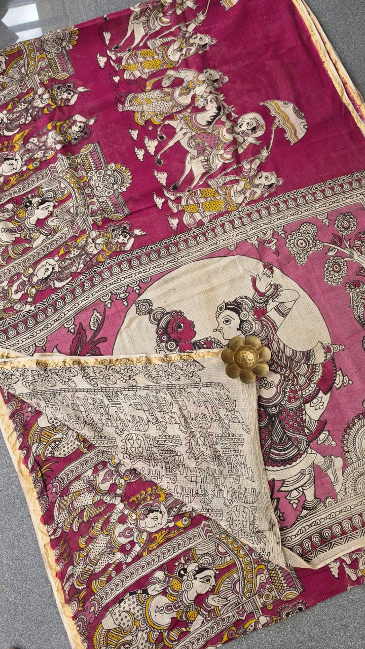 Kalamkari kota cotton saree-XG80 - Image 2
