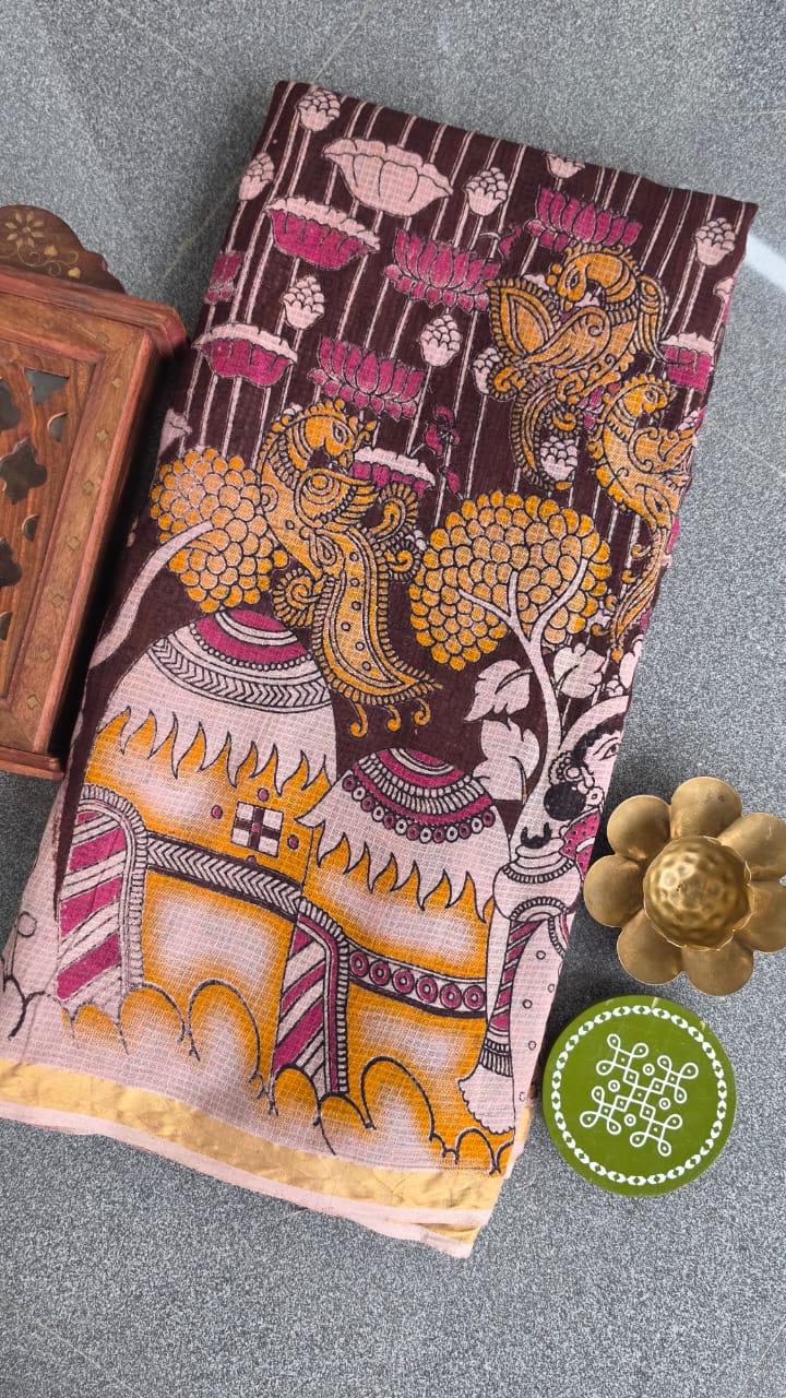Kalamkari kota cotton saree-XG89