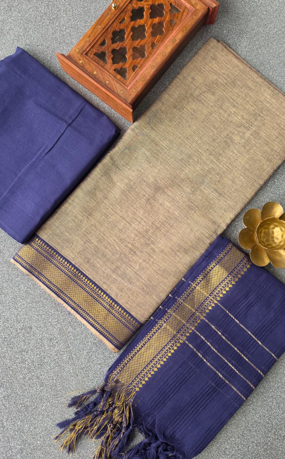 Mangalagiri cotton salwar 3pcs set-CX2 - Image 2