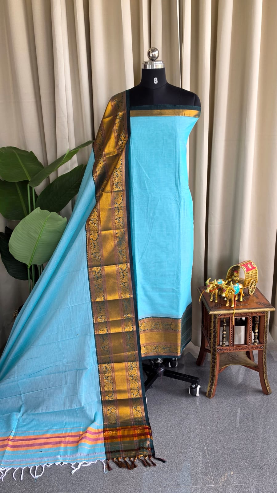 Narayanpet mercerized kanchi border Cotton salwar-DH46