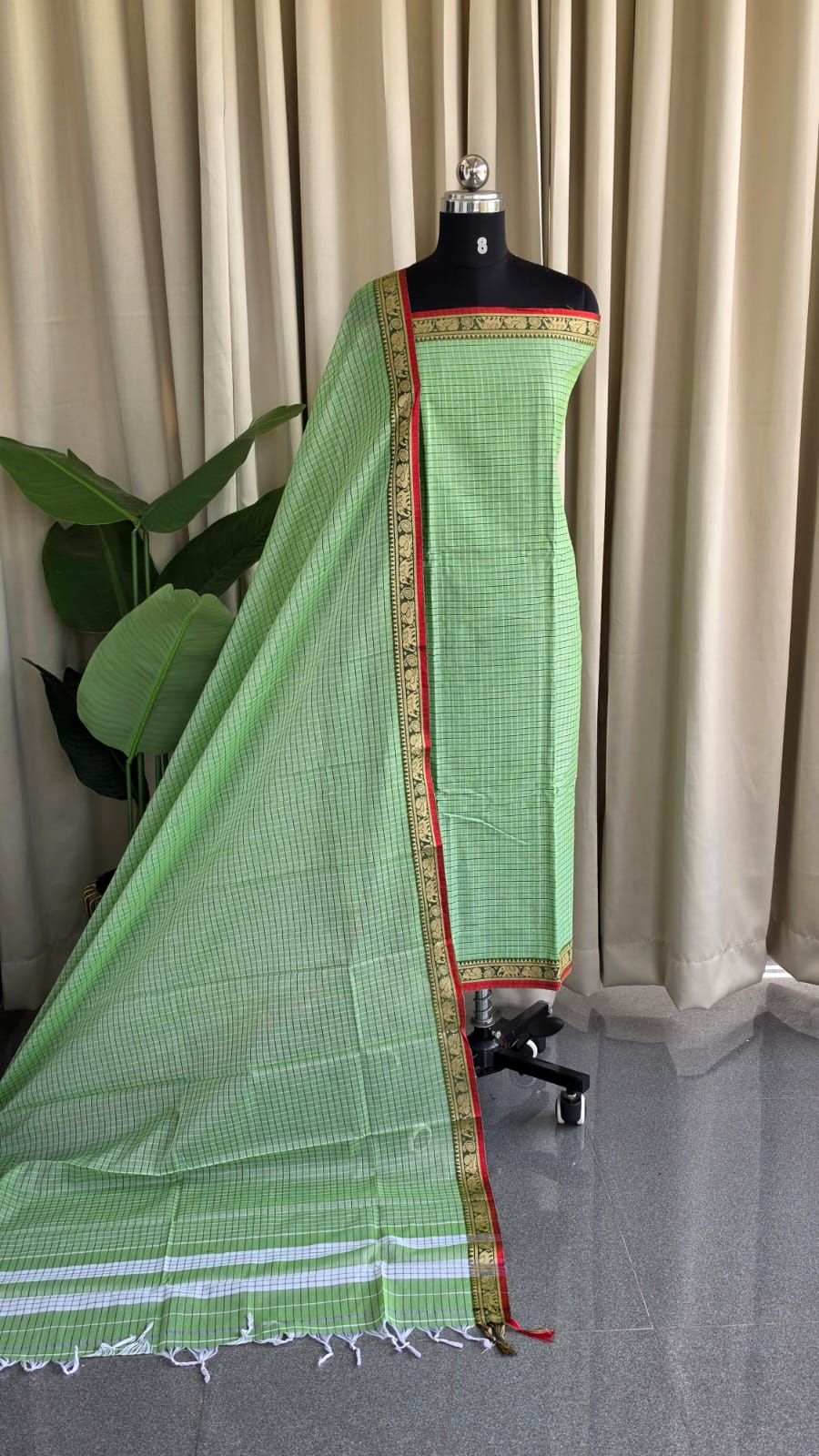Narayanpet Mercerized checks cotton salwar-DH33