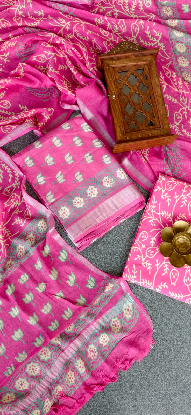Handblock jaipur linen salwar-YJ178
