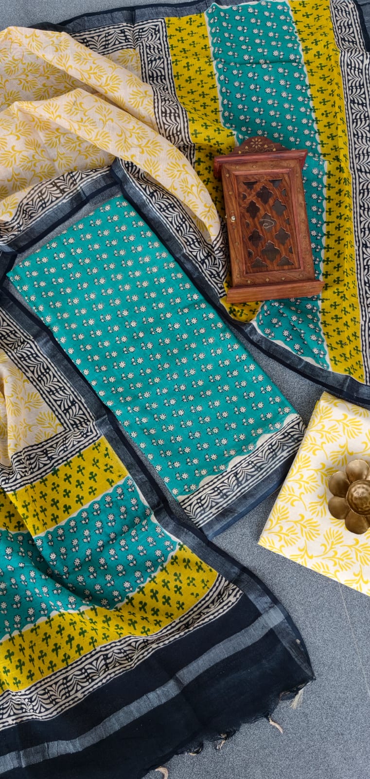 Handblock jaipur linen salwar-YJ198